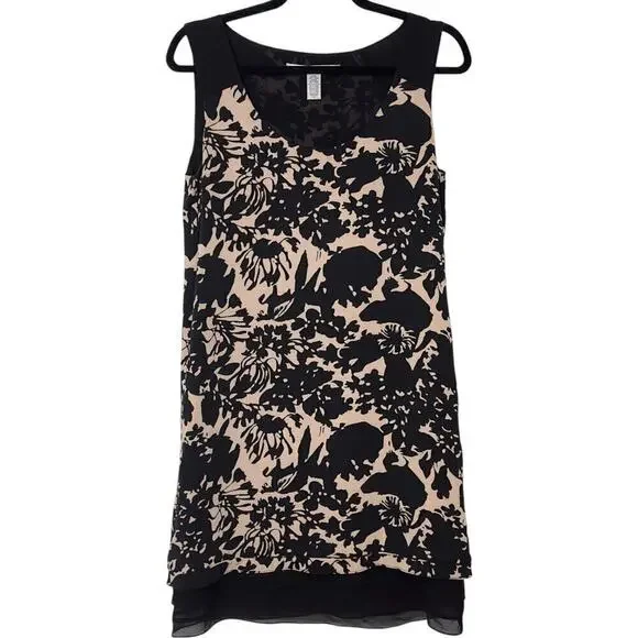 DVF Diane Von Furstenberg 95% Silk Sleeveless Tiered Hem Shift Dress (4) - Picture 5 of 13